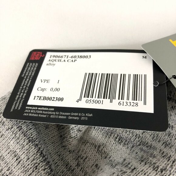 Jack Wolfskin Aquila Cap Beanie Knit Fleece Lined Unisex Gray Size M - Picture 4 of 6